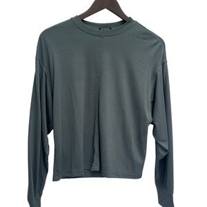 Dynamite Grey Crew Neck Long Sleeve Loose Fit T-Shirt Top Size XS